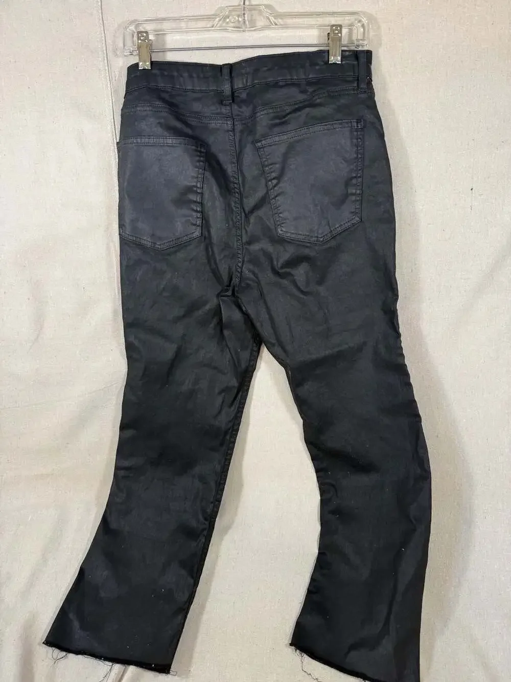 ZARA The Dreed Flare Black Coated Jeans - Picture 3 of 5